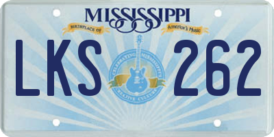 MS license plate LKS262