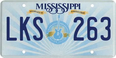 MS license plate LKS263