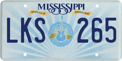 MS license plate LKS265