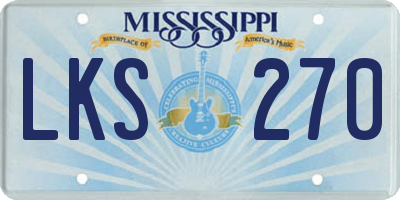 MS license plate LKS270
