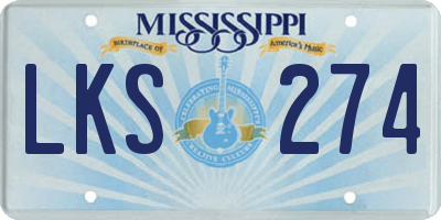 MS license plate LKS274