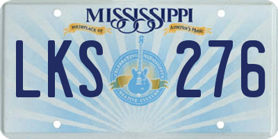 MS license plate LKS276