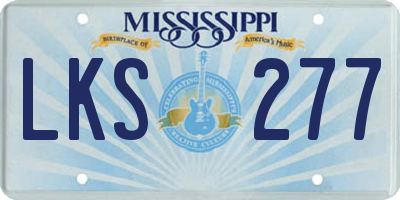 MS license plate LKS277