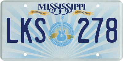 MS license plate LKS278
