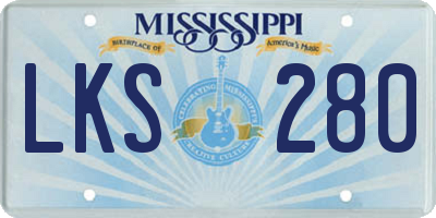 MS license plate LKS280