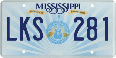 MS license plate LKS281