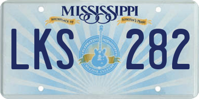 MS license plate LKS282