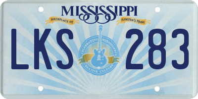 MS license plate LKS283