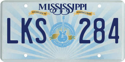 MS license plate LKS284