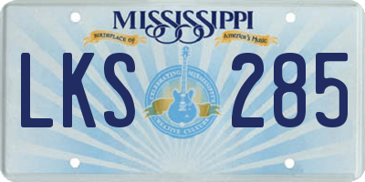 MS license plate LKS285