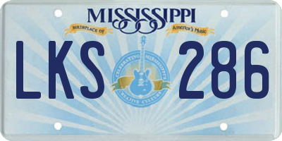 MS license plate LKS286
