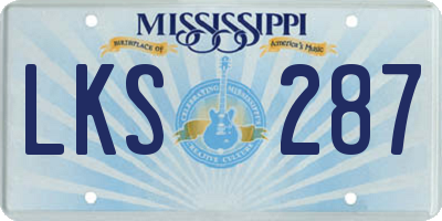 MS license plate LKS287