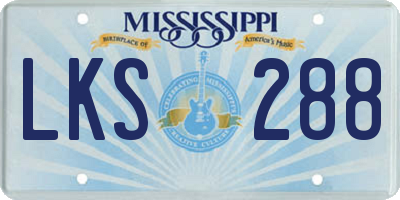 MS license plate LKS288