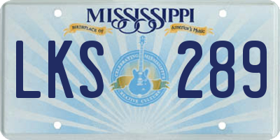 MS license plate LKS289
