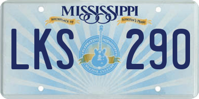 MS license plate LKS290
