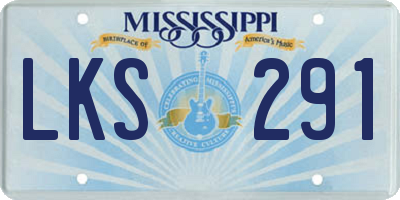 MS license plate LKS291