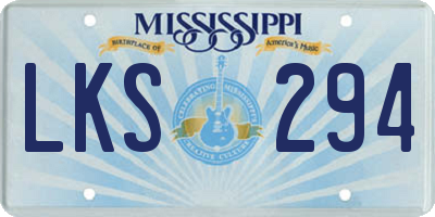 MS license plate LKS294