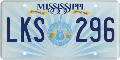 MS license plate LKS296