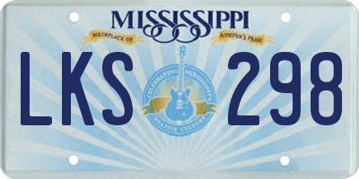MS license plate LKS298