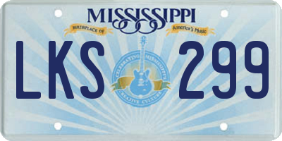 MS license plate LKS299