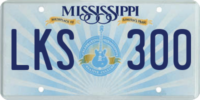 MS license plate LKS300