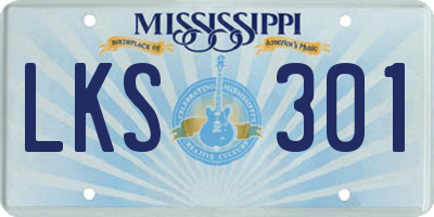 MS license plate LKS301