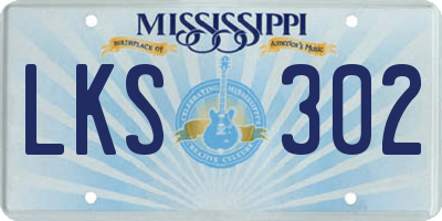 MS license plate LKS302