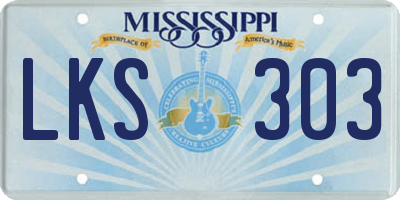 MS license plate LKS303