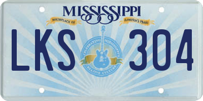MS license plate LKS304