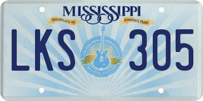 MS license plate LKS305