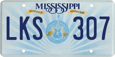 MS license plate LKS307