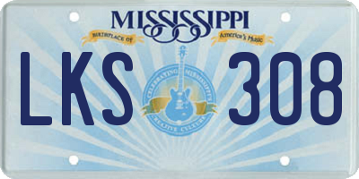 MS license plate LKS308