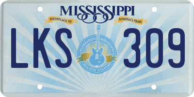 MS license plate LKS309