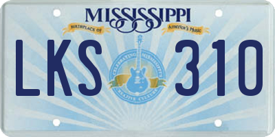 MS license plate LKS310