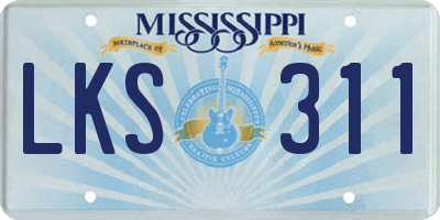 MS license plate LKS311