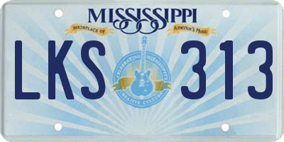 MS license plate LKS313