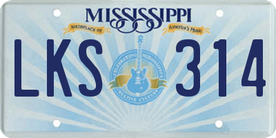 MS license plate LKS314