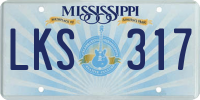 MS license plate LKS317