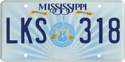 MS license plate LKS318