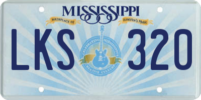 MS license plate LKS320