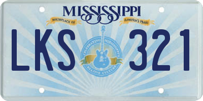 MS license plate LKS321