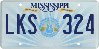 MS license plate LKS324