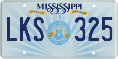 MS license plate LKS325
