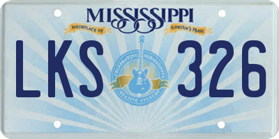 MS license plate LKS326
