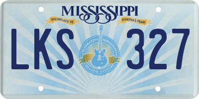 MS license plate LKS327