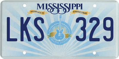 MS license plate LKS329