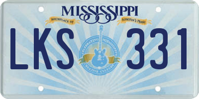 MS license plate LKS331