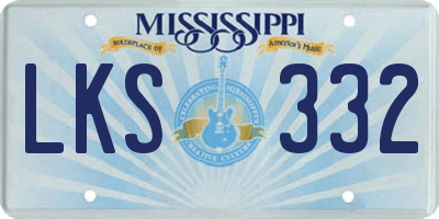 MS license plate LKS332