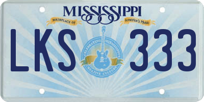 MS license plate LKS333