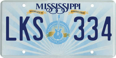 MS license plate LKS334